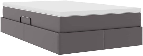 vidaXL Aufbewahrungsbett mit Matratze Grau 120 x 190 cm Kunstleder 3370156 Bild 5
