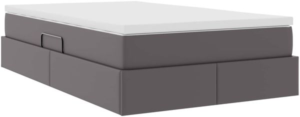 vidaXL Aufbewahrungsbett mit Matratze Grau 120 x 190 cm Kunstleder 3370156 Bild 10