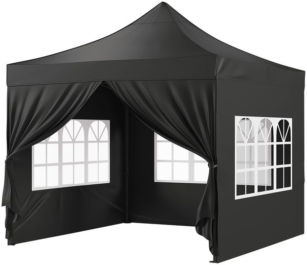 STEELSØN 'Rynara' Premium Pavillon 3x3 m, schwarz, wasserdicht, stabil und UV-beständig, Faltpavillon 3-fach höhenverstellbar, Gartenpavillon mit 4 Seitenteilen, Pop Up Pavillon inkl. Tragetasche Bild 13