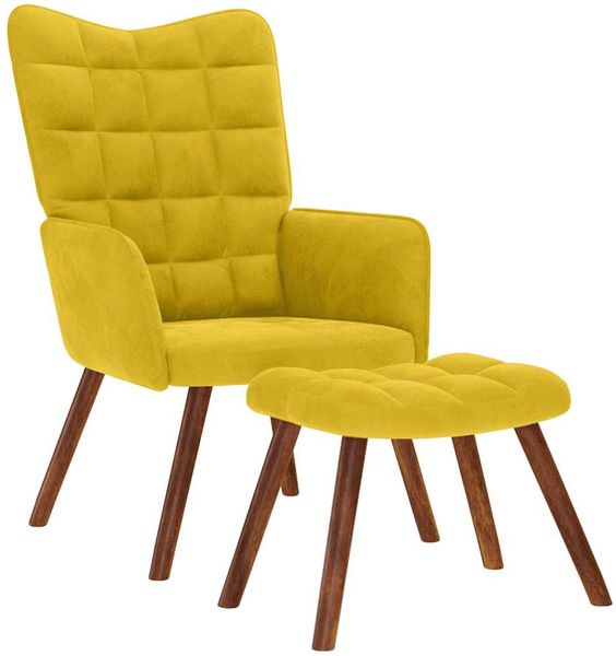 vidaXL Relaxsessel mit Hocker Gelber Samt 4016828