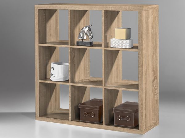 STYLE Eiche Sägerau Nb. Raumteiler Regal Stauraumregal Standregal 3x3