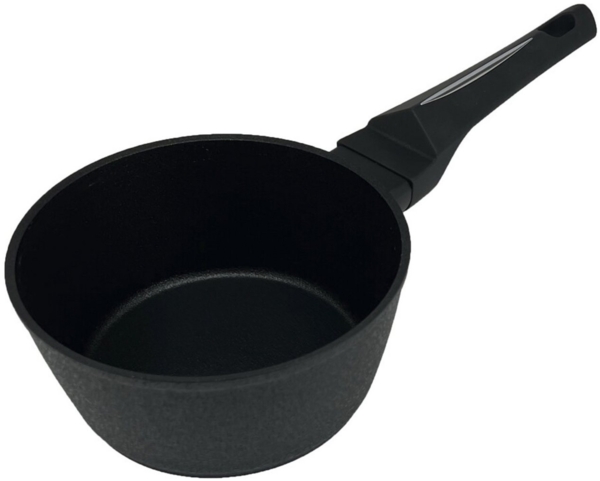 Stieltopf ø16 cm antihaftbeschichtet Topf in Schwarz mit ergonomischem Griff