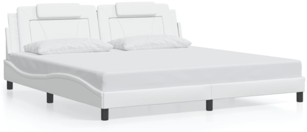 vidaXL Bettgestell "Viana" ohne Matratze Weiß 200x200 cm Kunstleder 3208118