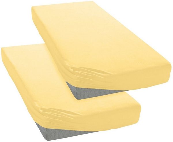 OTTO home Spannbettlaken PHYSALIS in BASIC und PREMIUM Qualität, 100% Baumwolle, Jersey (110 g/m), Gummizug: rundum, (2 Stück), für Matratzen bis 18 cm Höhe, Bettlaken, Spannbetttuch, pflegeleicht