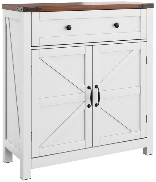 BlingBin Sideboard Küchenschränke mit Walnuss-Arbeitsplatten, Aufbewahrungsschränke (Unterschrank, 1 St, mit Schubladen und verstellbaren Regalen, 76 x 30 x 83 cm), Kaffeebar-Konsolenschränke für Küche, Esszimmer, Badezimmer, Eingang
