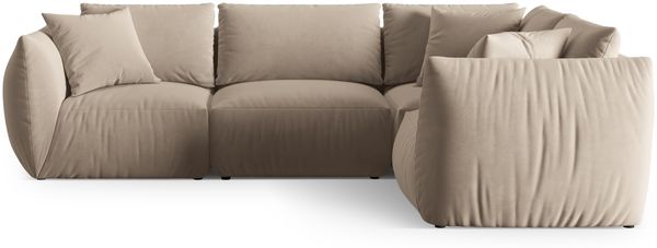 Micadoni Ecksofa Chris 4-Sitzer Rechts Samt Ecru