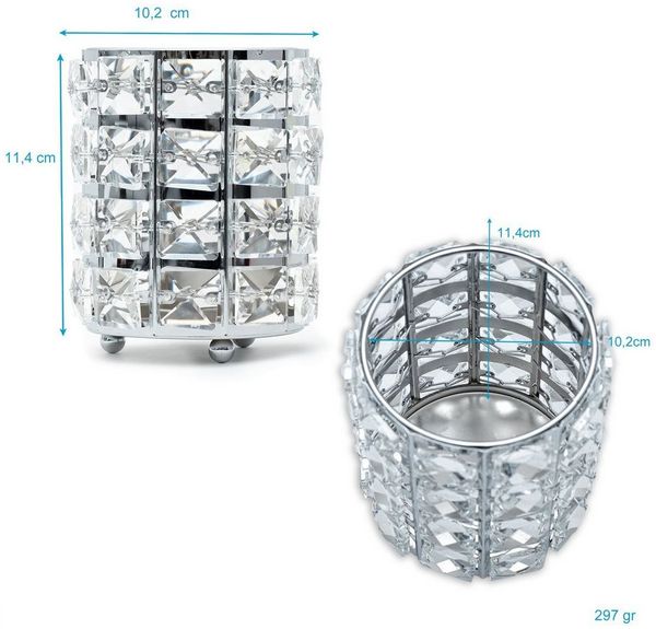 Intirilife Make-Up Organizer, 1-tlg, Pinselhalter für Make Up Pinsel Organizer aus Eisen und Glas