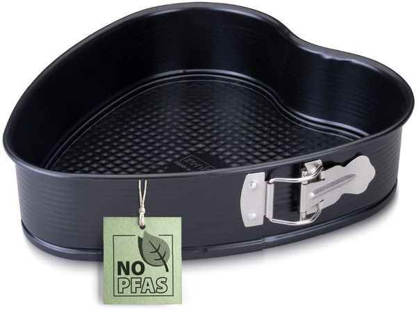 Zenker Herzspringform Perfect Black – 27 x 25 x 7 cm Hochwertige Backform in Herzform für Valentinstag und Muttertag, Antihaftbeschichtet +230 °C Made in Germany, Schwarzes