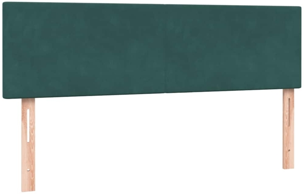 vidaXL Boxspringbett mit Matratze Dunkelgrün 140x210 cm Samt 3317946 Bild 6