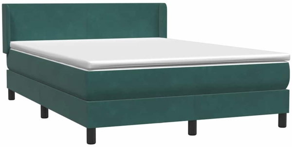 vidaXL Boxspringbett mit Matratze Dunkelgrün 140x210 cm Samt 3317946 Bild 3