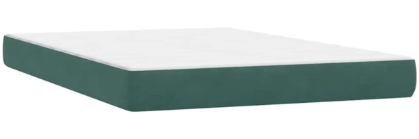 vidaXL Boxspringbett mit Matratze Dunkelgrün 140x210 cm Samt 3317946 Bild 5