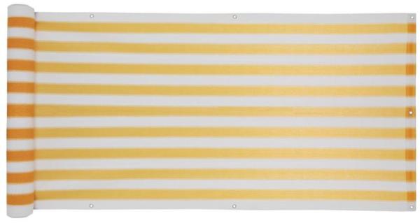 Balkon Sichtschutz Bespannung Verkleidung 75x600 cm Wind Schutz gelb-weiß