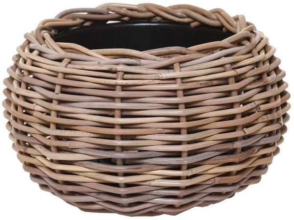 VIVANNO Weidenkorb Rattan PALLA Rund - Natur Geflochten (1 St), 45x34 cm