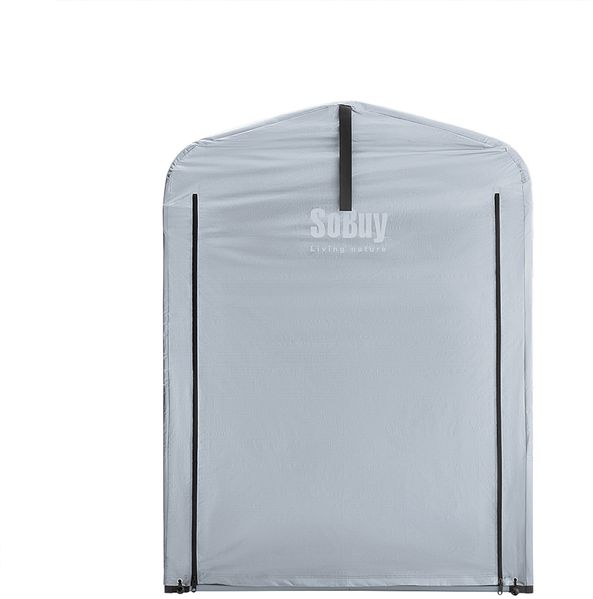 SoBuy KLS11-K Fahrradunterstand, PE-Plane, Lackiert, Grau, 176 x 163 x 120 cm
