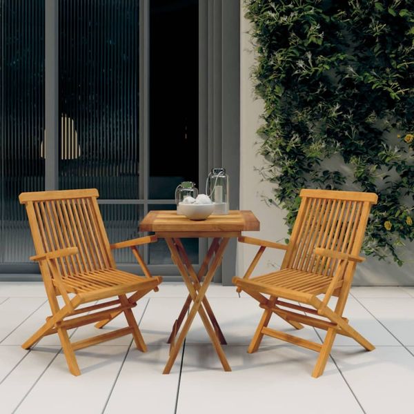 vidaXL 3-tlg. Garten-Essgruppe Massivholz Teak 3087189