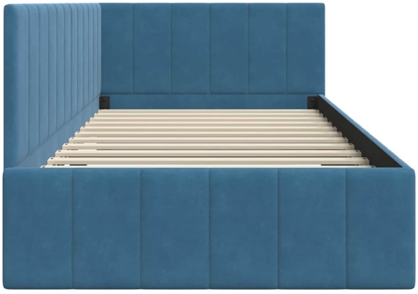 vidaXL Eckbettgestell mit Kopfteil Blau 90 cm x 200 cm Stoff 42016306 Bild 5