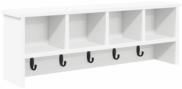 vidaXL Wandmontierter Kleiderständer mit Regal Weiß 75 x 16 x 26 cm 874315