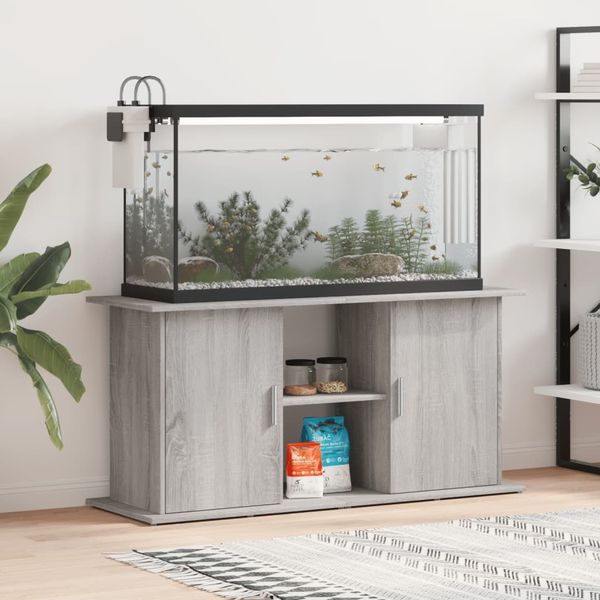 vidaXL Aquariumständer Grau Sonoma 121x41x58 cm Holzwerkstoff 833621