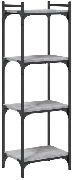 vidaXL Bücherregal 4 Böden Grau Sonoma 40x30x120 cm Holzwerkstoff 837635 Bild 2