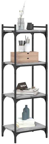 vidaXL Bücherregal 4 Böden Grau Sonoma 40x30x120 cm Holzwerkstoff 837635 Bild 3