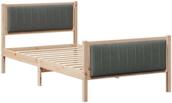 vidaXL Bettgestell Braun und Dunkelgrau 100 x 200 cm Massivholz Kiefer 878490 Bild 1