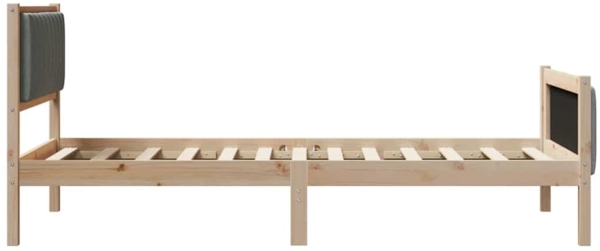 vidaXL Bettgestell Braun und Dunkelgrau 100 x 200 cm Massivholz Kiefer 878490 Bild 5