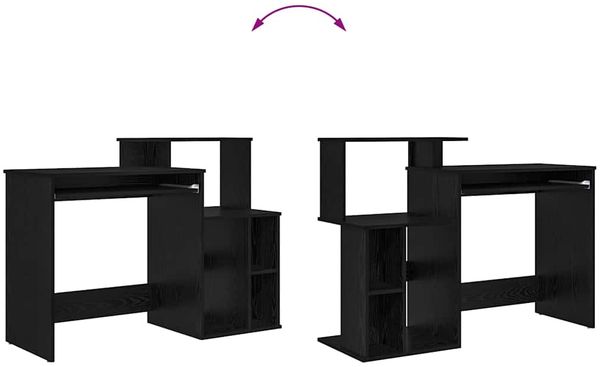 vidaXL Schreibtisch Schwarz Eichen-Optik 120,5 x 44 x 88,5 cm 869475 Bild 12