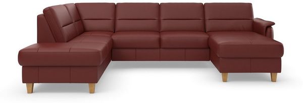 Home affaire Wohnlandschaft Palmera U-Form, B: 308 cm, optional Bettfunktion & Bettkasten, Federkern