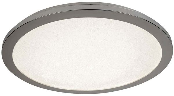LED Deckenleuchte, Chrom, Kristallsandeffekt, 30 cm