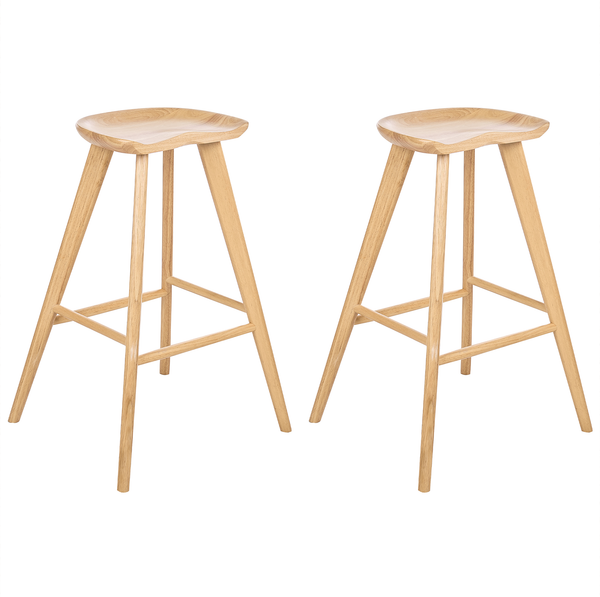Set mit 2 Barhockern CANDO Hellbraun