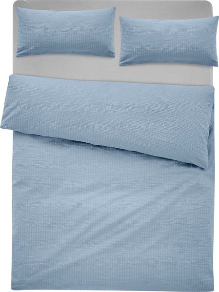 andas Bettwäsche Sari2 in Gr. 135x200 oder 155x220 cm, Seersucker, 2 teilig, aus Baumwolle, uni Bettwäsche in Seersucker Qualität ideal für Sommer