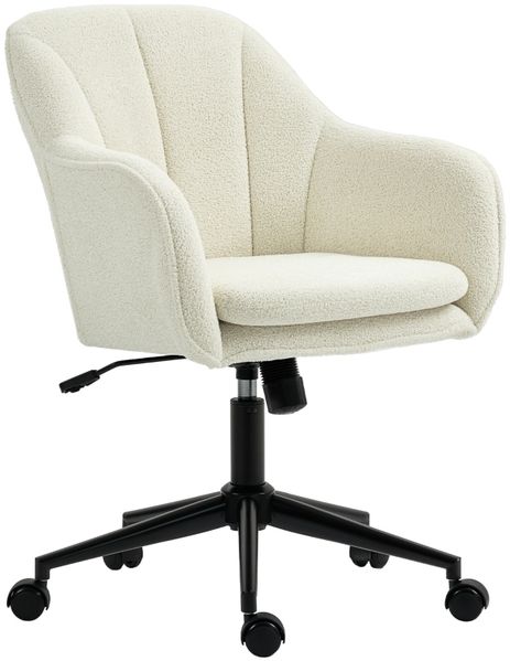 Drehstuhl 60x63x84-94 cm, beige, gepolstert, höhenverstellbar, samtoptik Bild 2