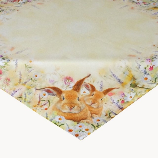 texpot Tischdecke Druck Osterhasen Wiese Ostern Frühling Tischläufer (1-tlg)