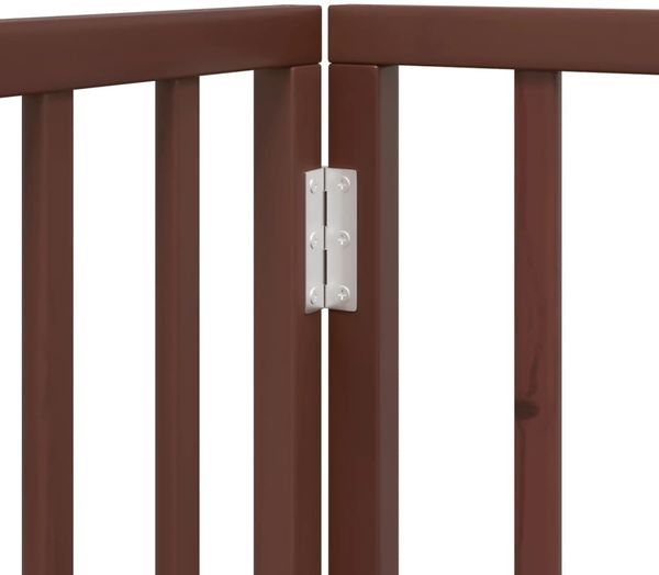 vidaXL 12-tlg. Hundetor mit Tür Faltbar Braun 960 cm Pappelholz 3155580 Bild 8