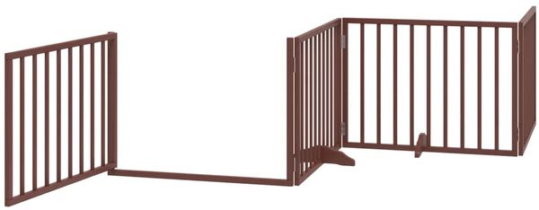 vidaXL 12-tlg. Hundetor mit Tür Faltbar Braun 960 cm Pappelholz 3155580 Bild 4