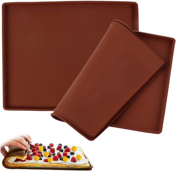 FELIXLEO Backmatte Silikon Backmatte 30x40 cm mit Rand & Schaber für Dörrautomaten, (1-tlg)