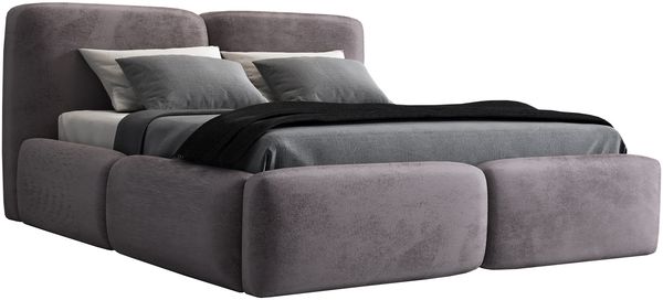Polsterbett OLKE 160x200 mit Matratze, Bettkasten und Lattenrost. Farbe: Grau 16 Bild 4