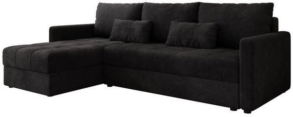 Luxusbetten24 Schlafsofa Designer Sofa Roma in Cord, mit Stauraum und Schlaffunktion
