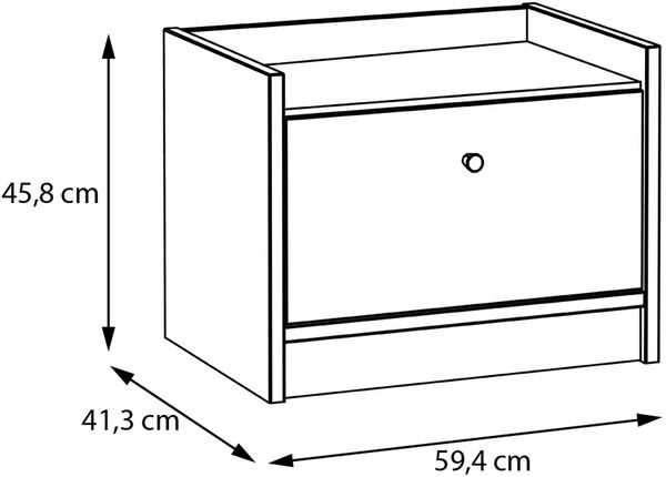 Forte BADERNA Nachttisch 60, Nachtschränkchen mit Schublade und Konstrastfront, Holzwerkstoff, Mauvella Eiche Dekor / Schwarz, 59,4 cm breit, 45,8 cm hoch, 41,3 cm tief Bild 6
