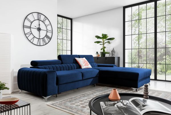 Wohnideebilder Grayson Dunkelblau Ecksofas & Eckcouches CO-GRA-RT-40VE
