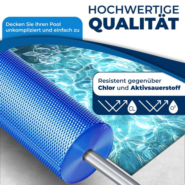 KESSER® Pool Solarabdeckplane | Solarfolie Stärke 120µm | Solarabdeckung Solarplane zuschneidbar | Poolsolarplane Solar Folie inkl. 1x Schere, 1x Lochzange & 12x Ösen | Poolheizung für Wassererwärmung Blau, Ø 244 cm Bild 3