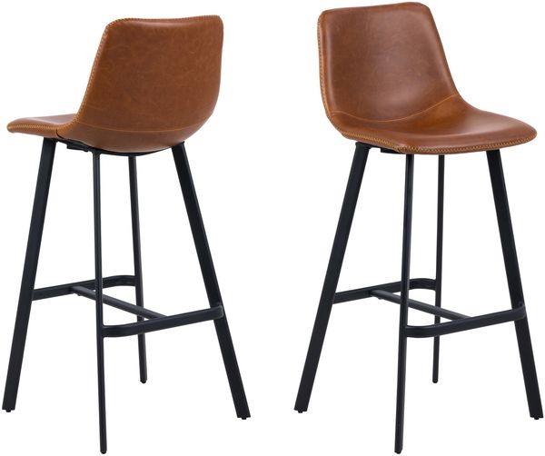 Set 2x Oregon Barhocker mit Nähte Barstuhl Barstühle Barmöbel Bar Hausbar