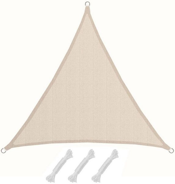 AMANKA Sonnensegel mit UV Schutz - 3 x 3 x 3 m Winddurchlässig - Garten, Terrasse, Balkon, Wasserdurchlässiges HDPE Sonnenschutzsegel - Überdachung Dreieckig