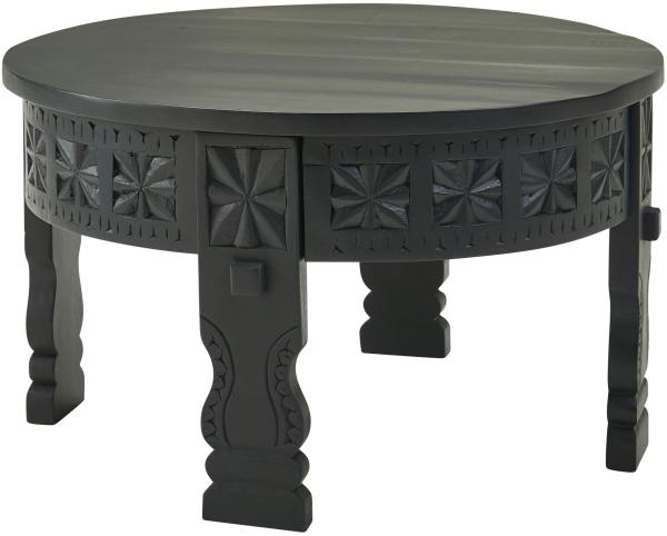 Wohnling Design Couchtisch, schwarz, Mango Massivholz, 60 x 36 x 60 cm Bild 6