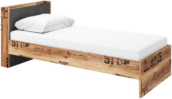 Bett Fargo Einzelbett 90x200cm Canyon Alpine Spruce Raw Steel