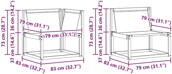 vidaXL Outdoor-Sofagarnitur mit Kissen 4 pcs Weiß und Beige 3388631 Bild 9