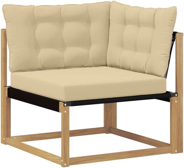 vidaXL Outdoor-Sofagarnitur mit Kissen 4 pcs Weiß und Beige 3388631 Bild 6