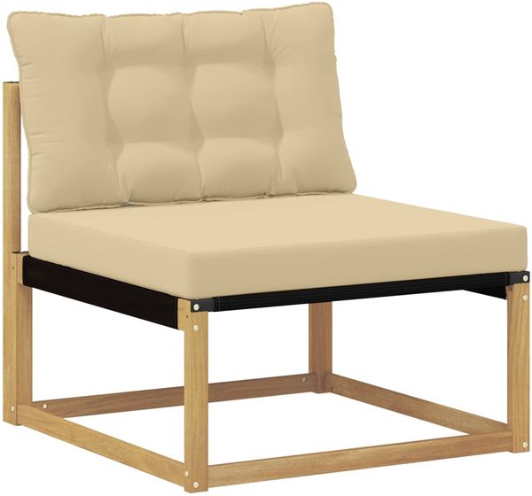 vidaXL Outdoor-Sofagarnitur mit Kissen 4 pcs Weiß und Beige 3388631 Bild 4