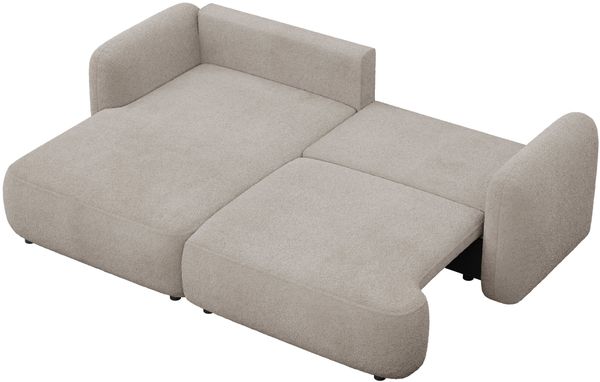 Selsey Tvoya Ecksofa mit Schlaffunktion, Ottomane links, Bouclé Beigegrau Bild 4