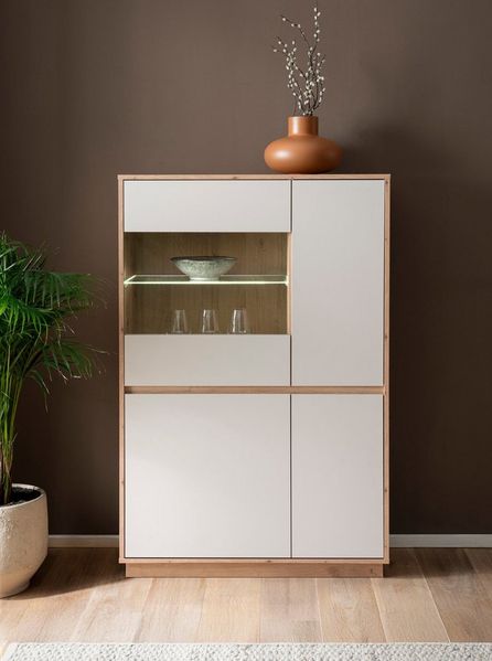 Home affaire Vitrine Sonora, moderne Glasvitrine, Stauraumelement, Schrank filigrane Rahmenoptik, ausreichend Stauraum, vielseitig einsetzbar